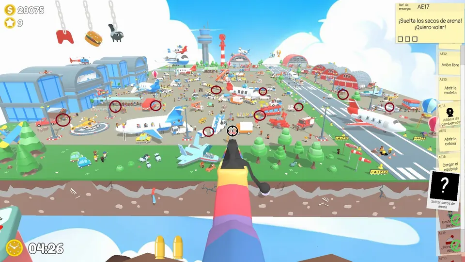 All ten Aces Airport bananas circled on the airport overview