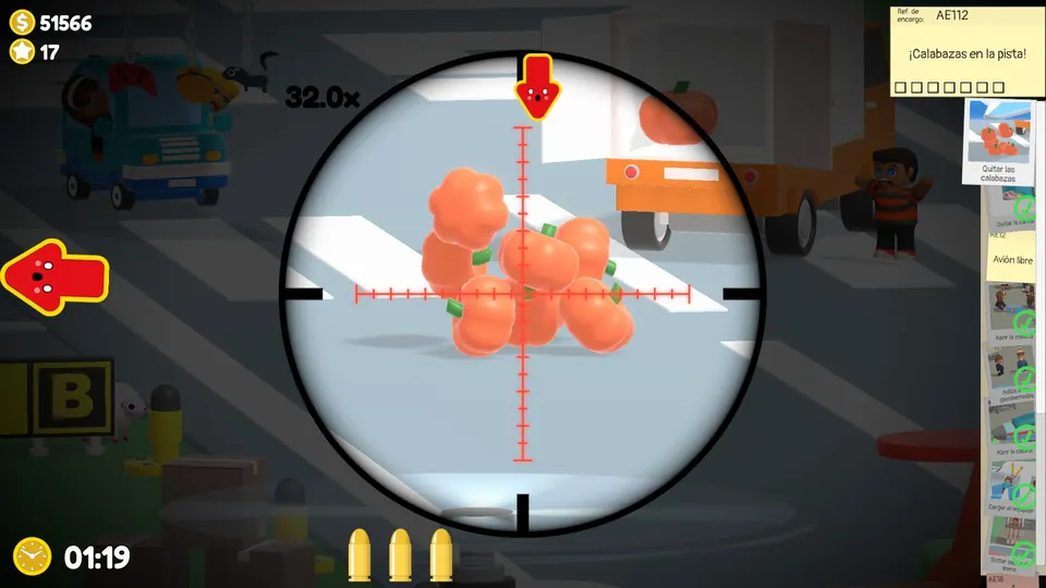 Shooting the pumpkins before the plane lands