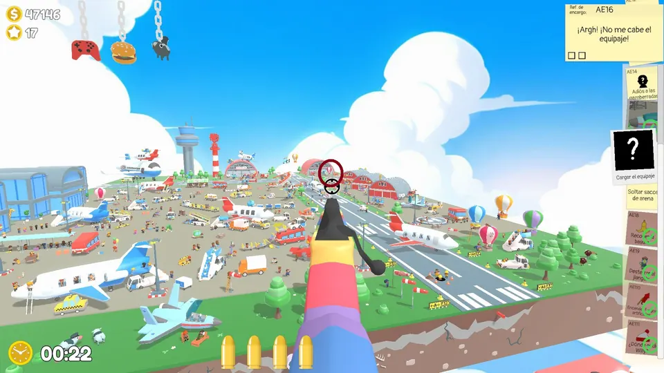 Airport Day 1 balloon: spawn spot 1 of 3, circled on the map