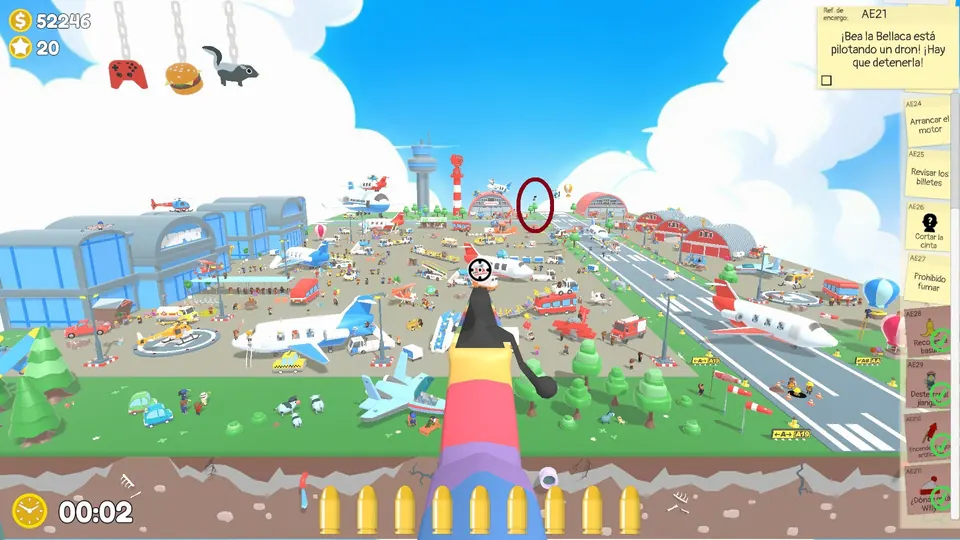 Airport Day 2 umbrella landing: spawn spot 1 of 3, circled on the map
