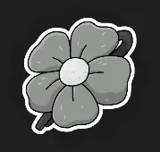 Floral Pin icon: a large flower with a short stem