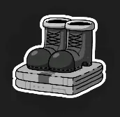 Archeologist Attire icon: lace-up boots on a folded outfit