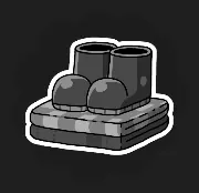 Overalls icon: rubber boots on folded overalls